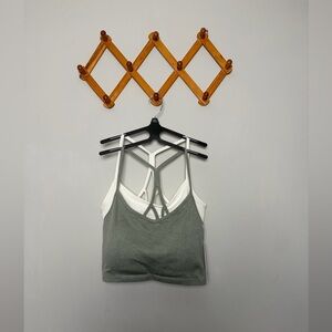 NWT Beyond Yoga Rosalina Rib Seamless Bra 2 Pack Green Milieu & Sugar Swizzle